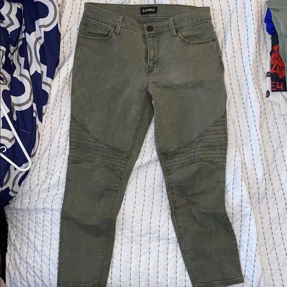 Express moto cropped jeans